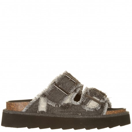 Platform denim sandal